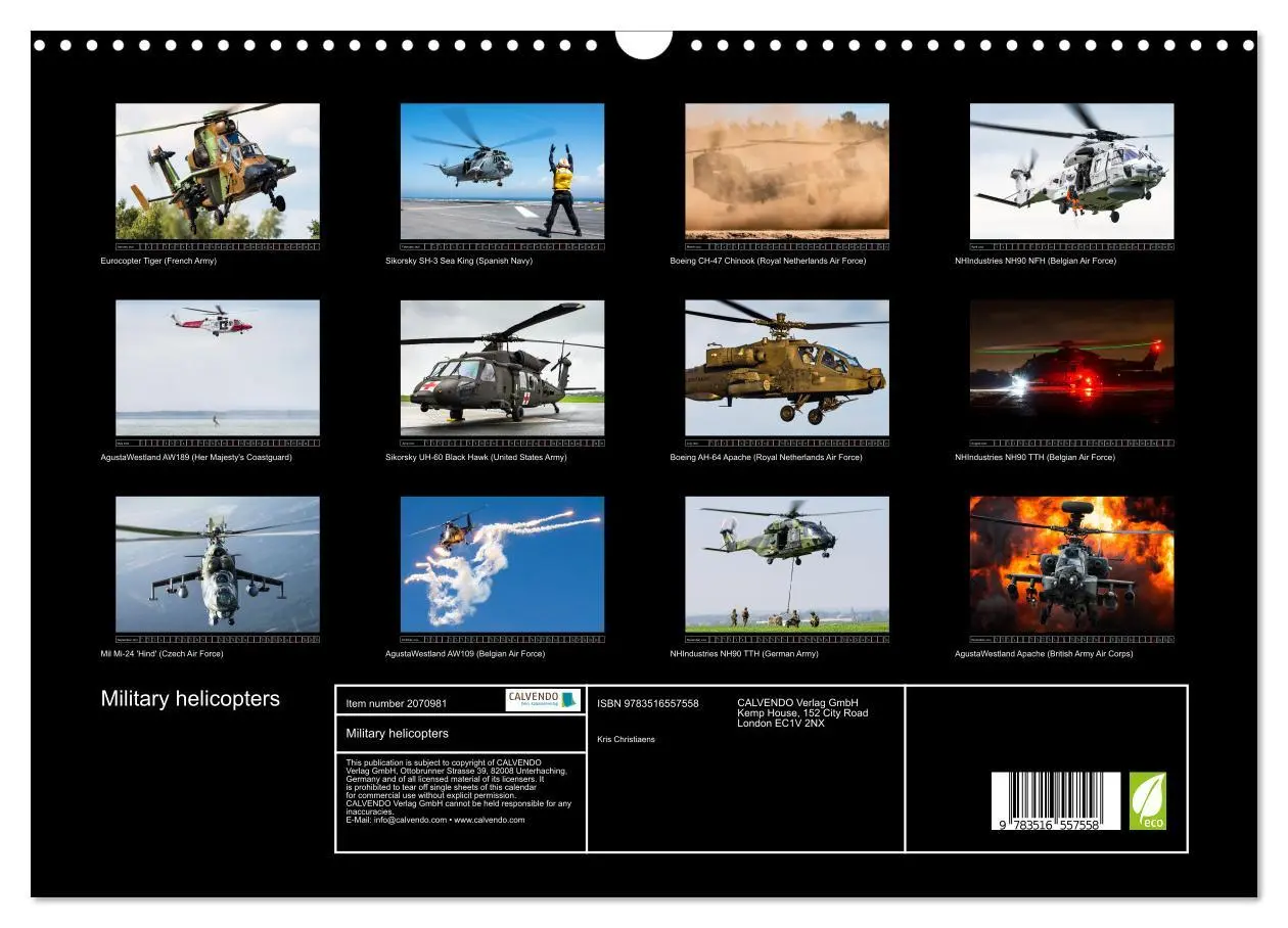 Bild: 9783516557558 | Military helicopters (Wall Calendar 2026 DIN A3 landscape),...