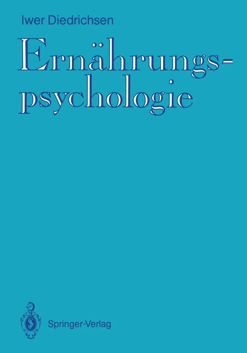 Cover: 9783540527558 | Ernährungspsychologie | Iwer Diedrichsen | Taschenbuch | ix | Deutsch
