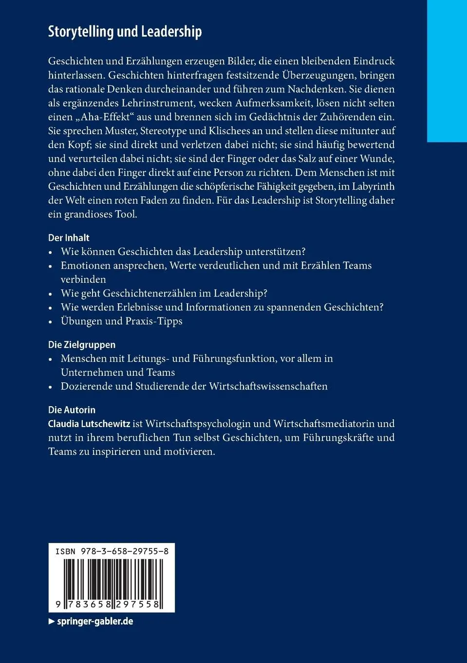 Rückseite: 9783658297558 | Storytelling und Leadership | Claudia Lutschewitz | Taschenbuch | ix