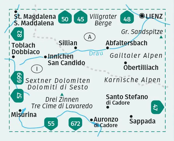 Bild: 9783991217558 | KOMPASS Wanderkarte 58 Sextner Dolomiten, Toblach, Innichen, Lienz...