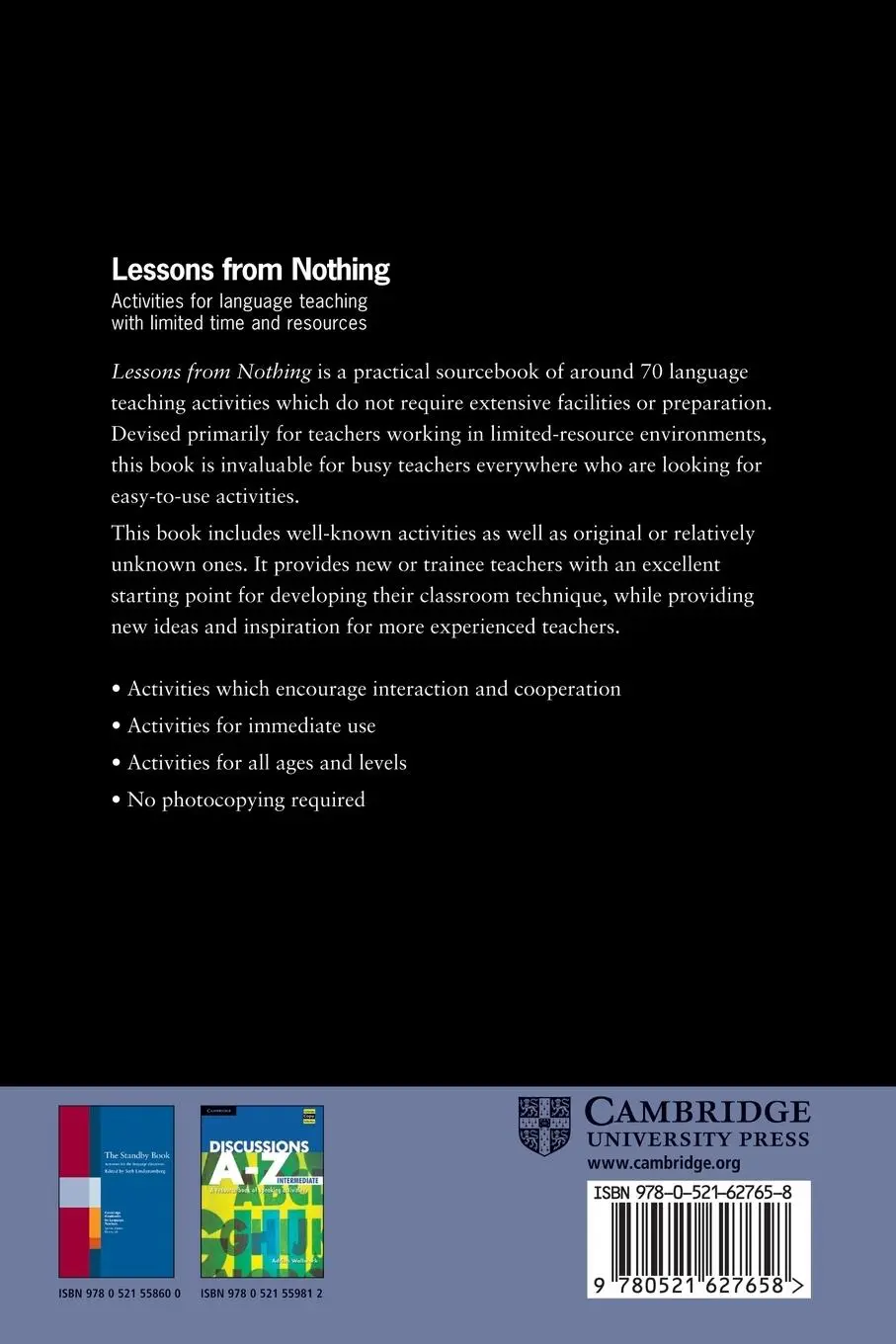 Rückseite: 9780521627658 | Lessons from Nothing | Bruce Marsland | Taschenbuch | Englisch | 1998