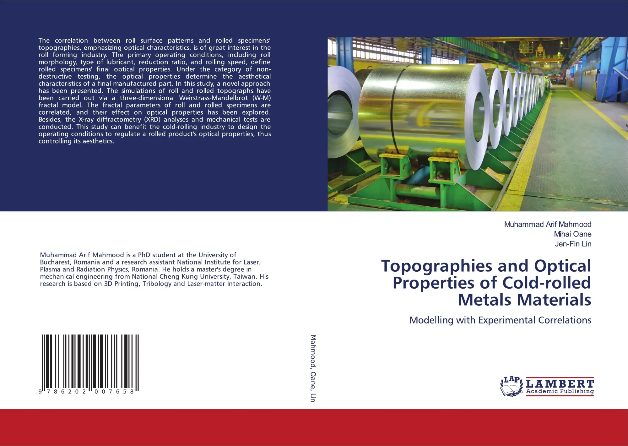 Cover: 9786202007658 | Topographies and Optical Properties of Cold-rolled Metals Materials