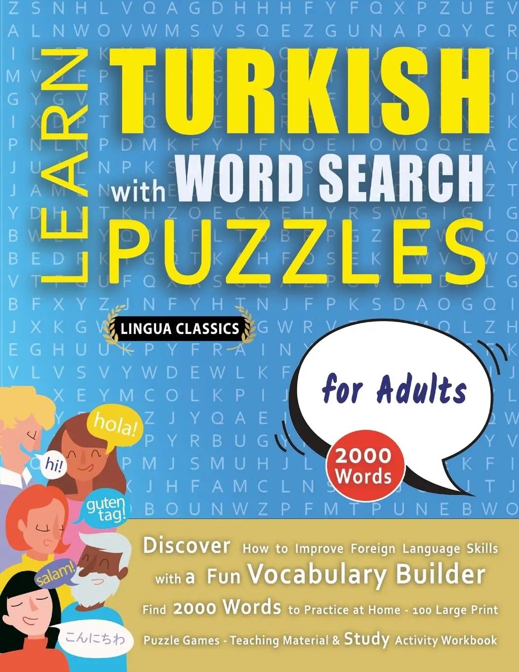Cover: 9798349037658 | LEARN TURKISH WITH WORD SEARCH PUZZLES FOR ADULTS - Discover How to...