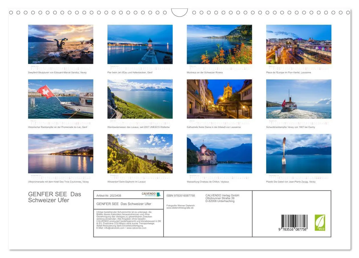 Bild: 9783516087758 | GENFER SEE Das Schweizer Ufer (Wandkalender 2026 DIN A3 quer),...