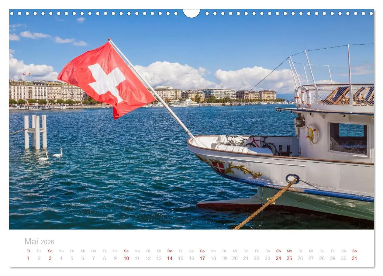Bild: 9783516087758 | GENFER SEE Das Schweizer Ufer (Wandkalender 2026 DIN A3 quer),...