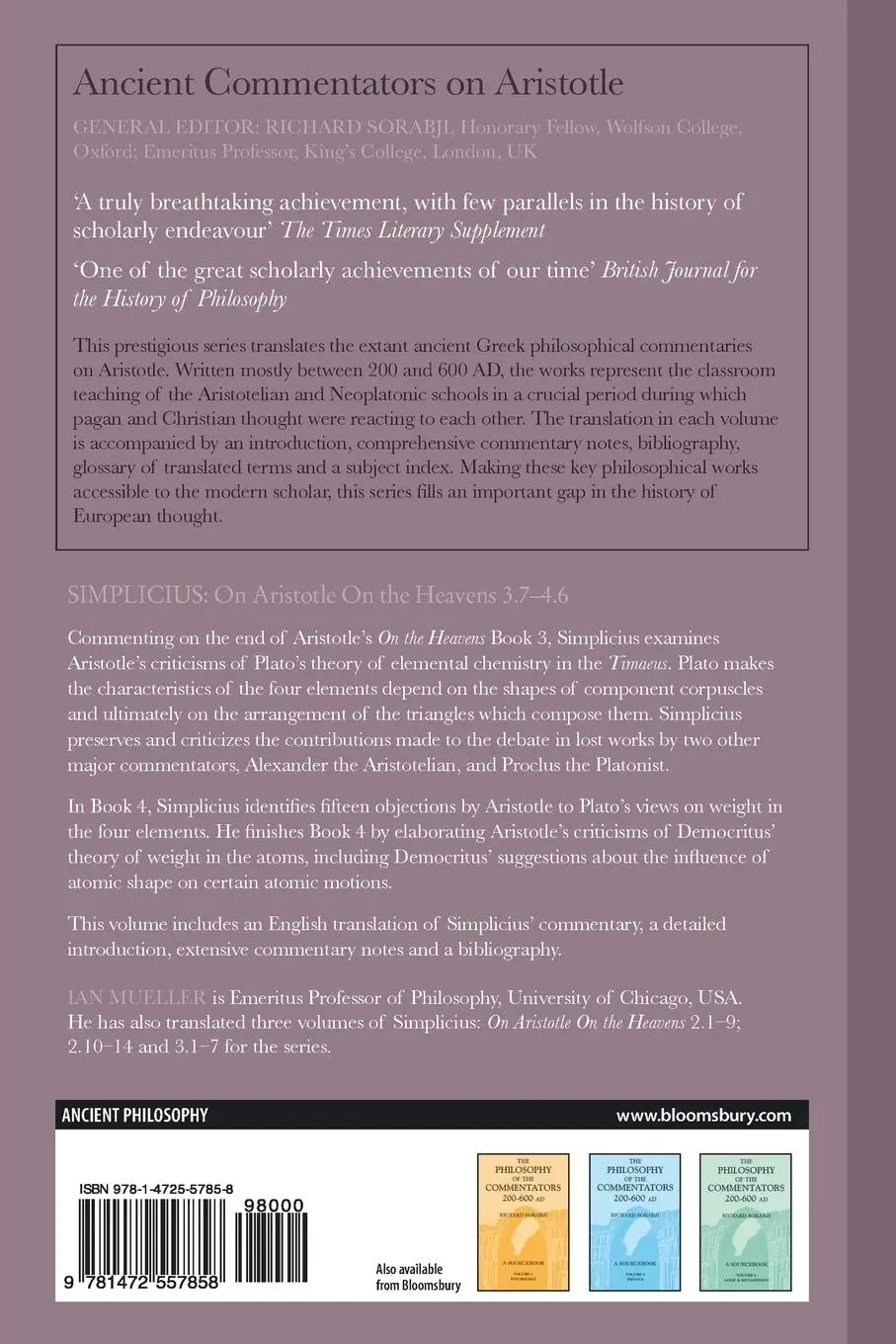 Rückseite: 9781472557858 | Simplicius | On Aristotle on the Heavens 3.7-4.6 | Simplicius | Buch