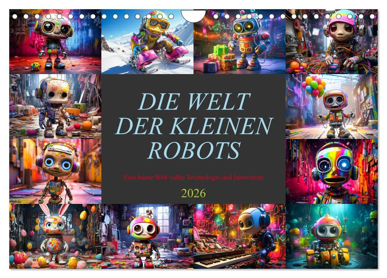 Cover: 9783457367858 | Die Welt der kleinen Robots (Wandkalender 2026 DIN A4 quer),...