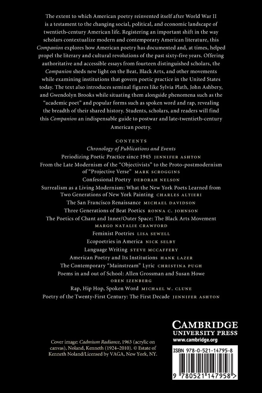 Rückseite: 9780521147958 | The Cambridge Companion to American Poetry since 1945 | Ashton | Buch
