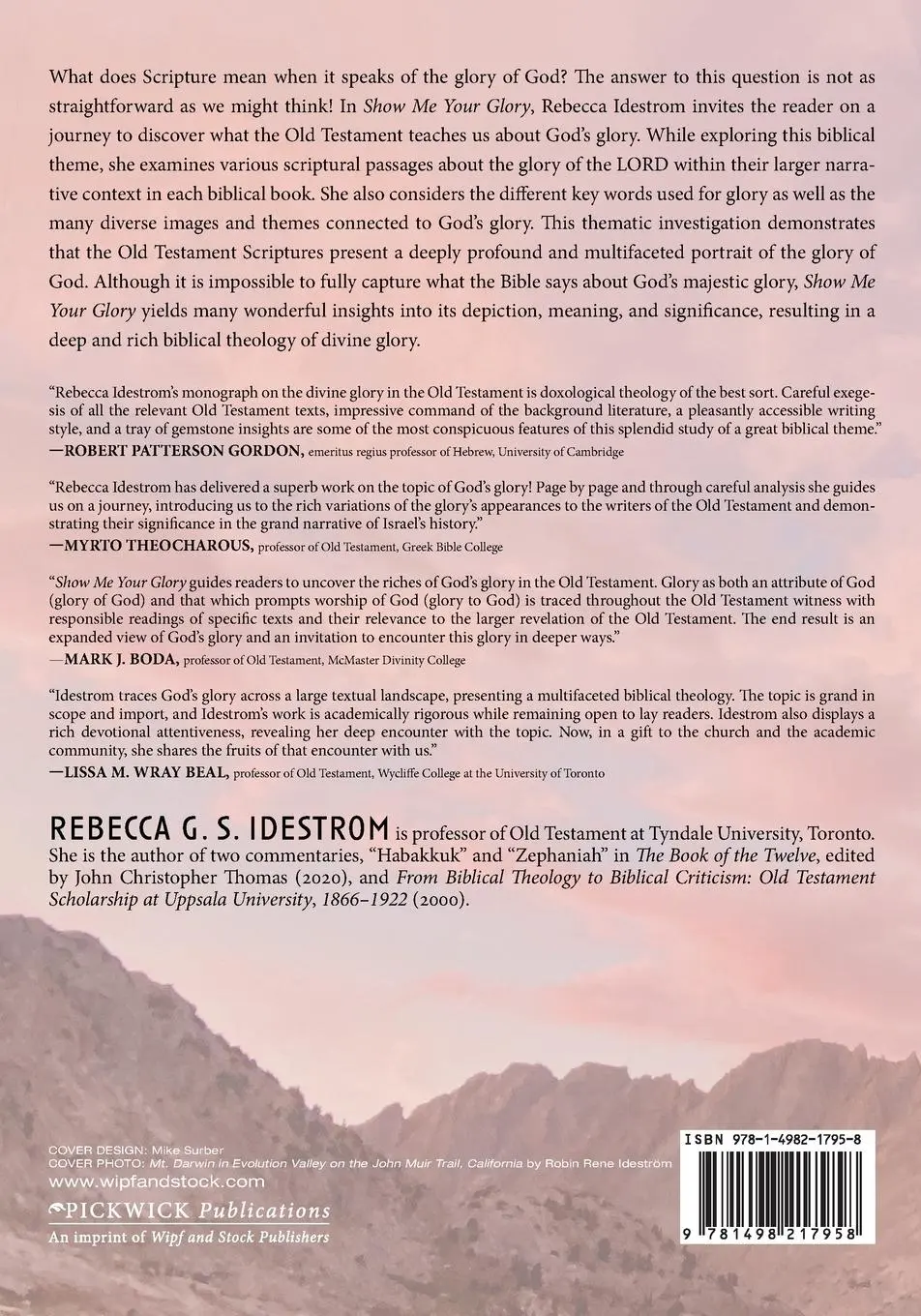 Rückseite: 9781498217958 | Show Me Your Glory | Rebecca G. S. Idestrom | Taschenbuch | Englisch
