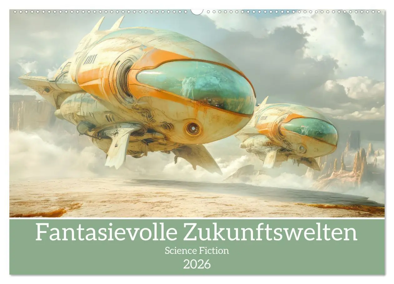 Cover: 9783457287958 | Fantasievolle Zukunftswelten - Science Fiction (Wandkalender 2026...