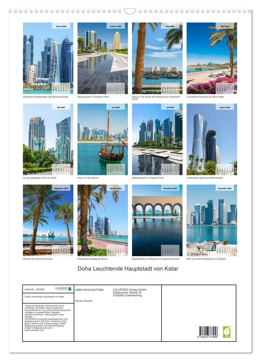 Bild: 9783516377958 | Doha Leuchtende Hauptstadt von Katar (Wandkalender 2026 DIN A2...