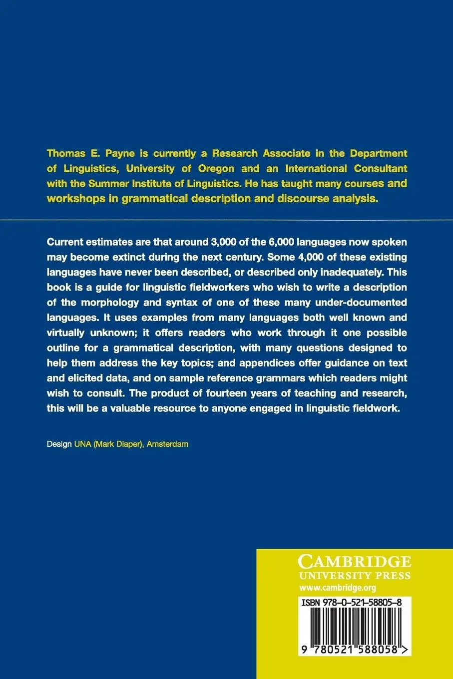 Rückseite: 9780521588058 | Describing Morphosyntax | Thomas E. Payne | Taschenbuch | Englisch