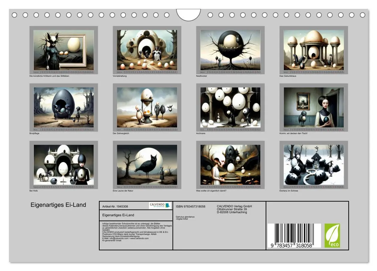 Bild: 9783457318058 | Eigenartiges Ei-Land (Wandkalender 2026 DIN A4 quer), CALVENDO...