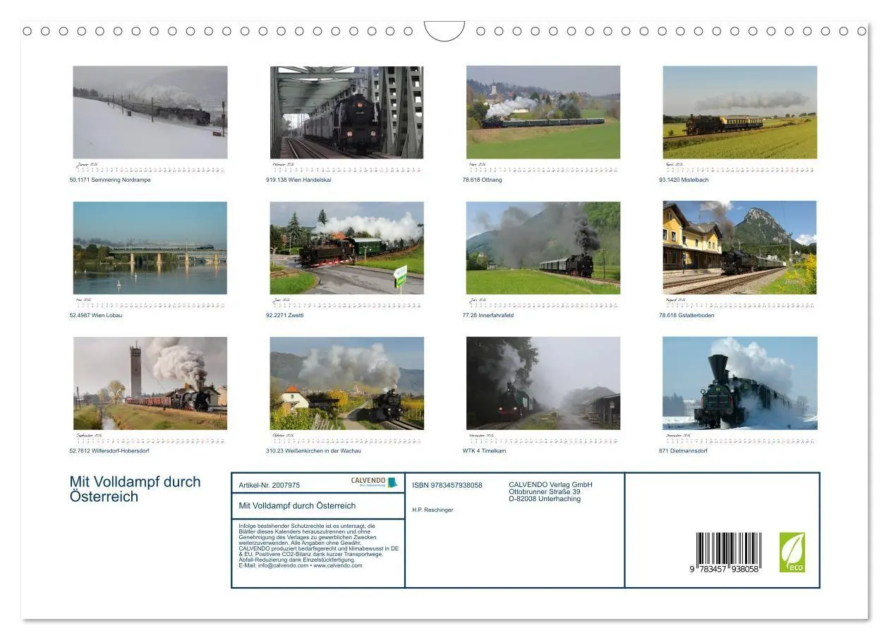 Bild: 9783457938058 | Mit Volldampf durch Österreich (Wandkalender 2026 DIN A3 quer),...