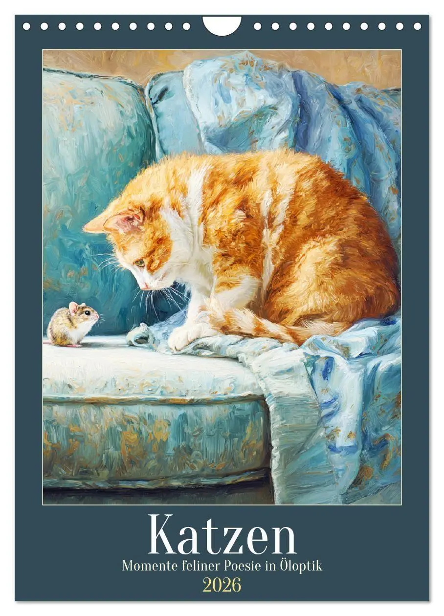 Cover: 9783516718058 | Katzen. Momente feliner Poesie in Öloptik (Wandkalender 2026 DIN A4...