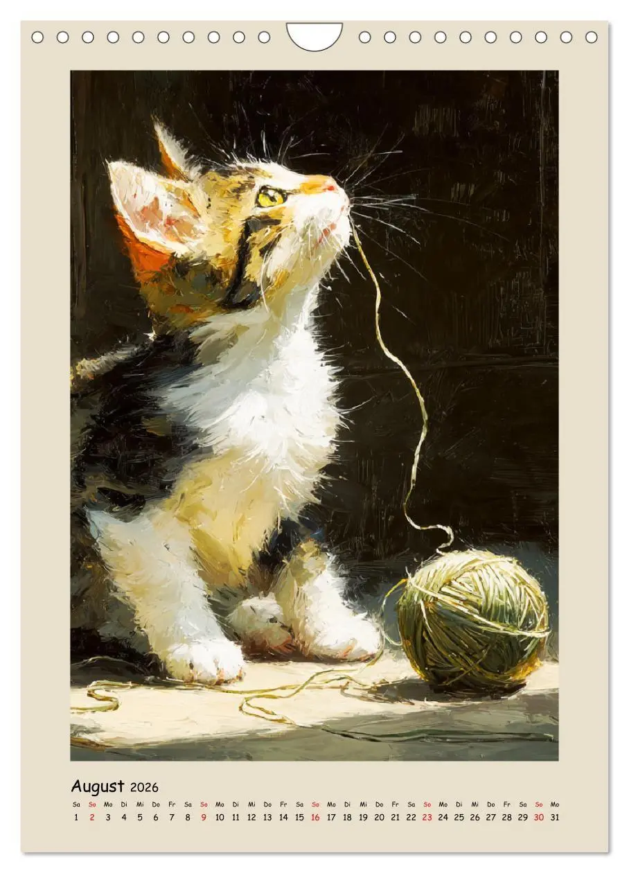 Bild: 9783516718058 | Katzen. Momente feliner Poesie in Öloptik (Wandkalender 2026 DIN A4...