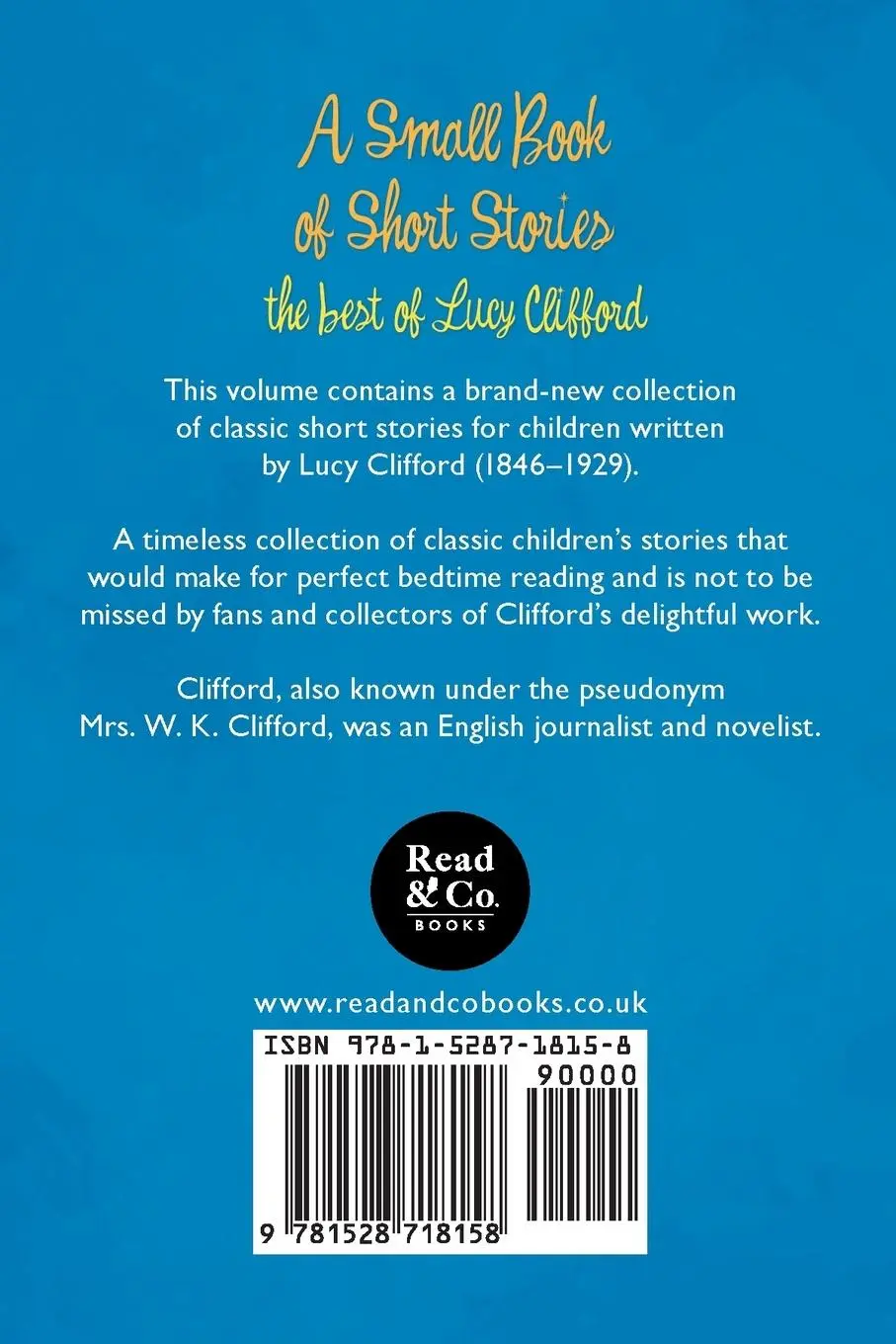 Rückseite: 9781528718158 | A Small Book of Short Stories - The Best of Lucy Clifford | Clifford