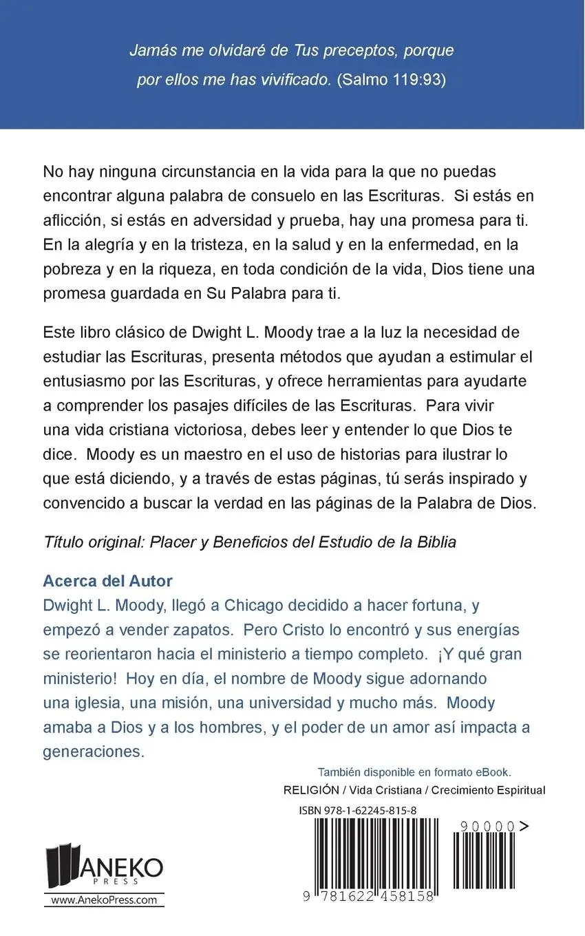 Rückseite: 9781622458158 | Cómo Estudiar la Biblia | Dwight L. Moody | Taschenbuch | Englisch