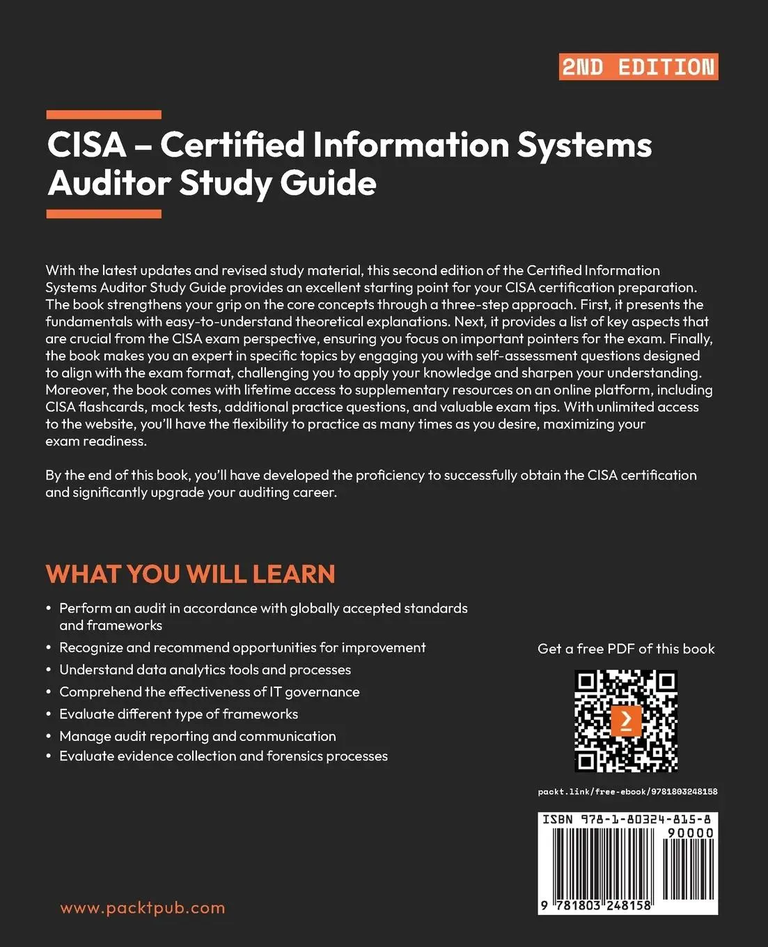 Rückseite: 9781803248158 | CISA - Certified Information Systems Auditor Study Guide - Second...