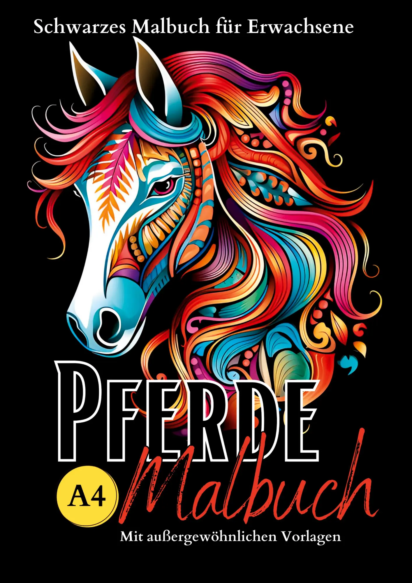 Cover: 9783347968158 | Schwarzes "Pferde Malbuch für Erwachsene". | Lucy´s Schwarze Malbücher