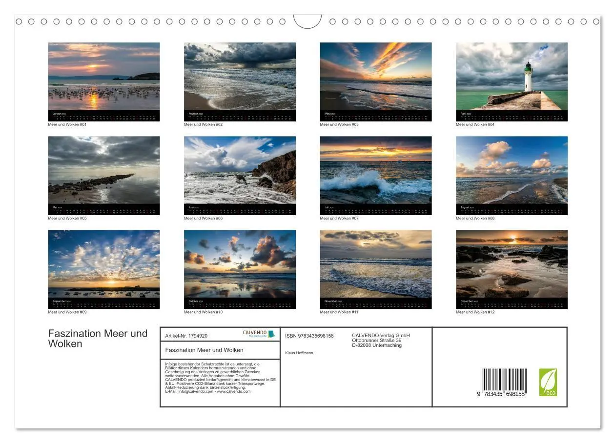 Bild: 9783435698158 | Faszination Meer und Wolken (Wandkalender 2025 DIN A3 quer),...