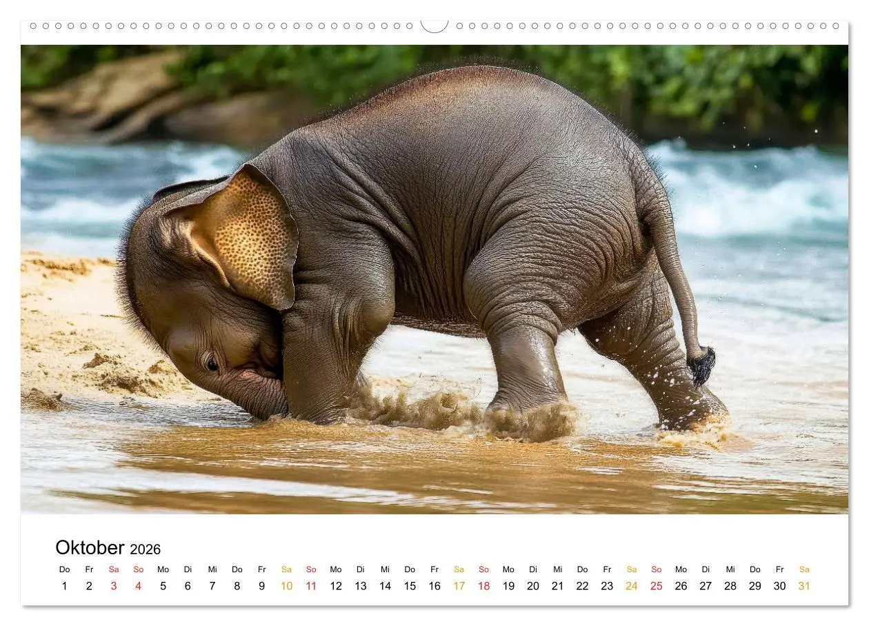 Bild: 9783457308158 | Elefanten Kinder - kleine Riesen (Wandkalender 2026 DIN A2 quer),...