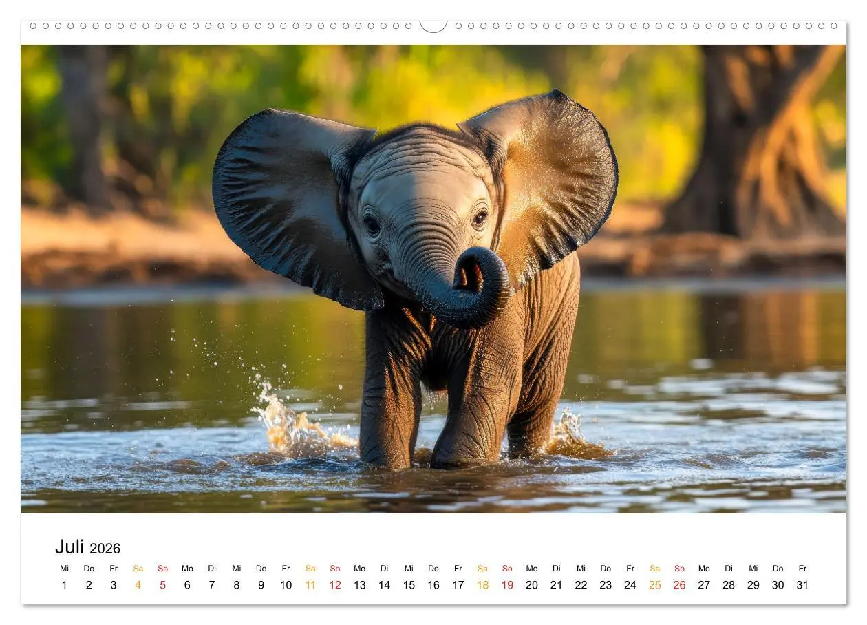 Bild: 9783457308158 | Elefanten Kinder - kleine Riesen (Wandkalender 2026 DIN A2 quer),...
