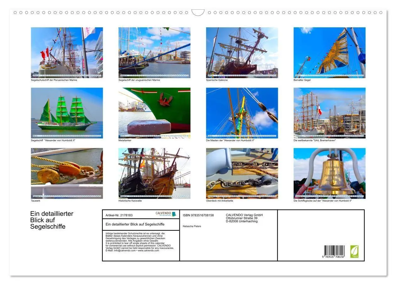 Bild: 9783516708158 | Ein detaillierter Blick auf Segelschiffe (Wandkalender 2026 DIN A2...