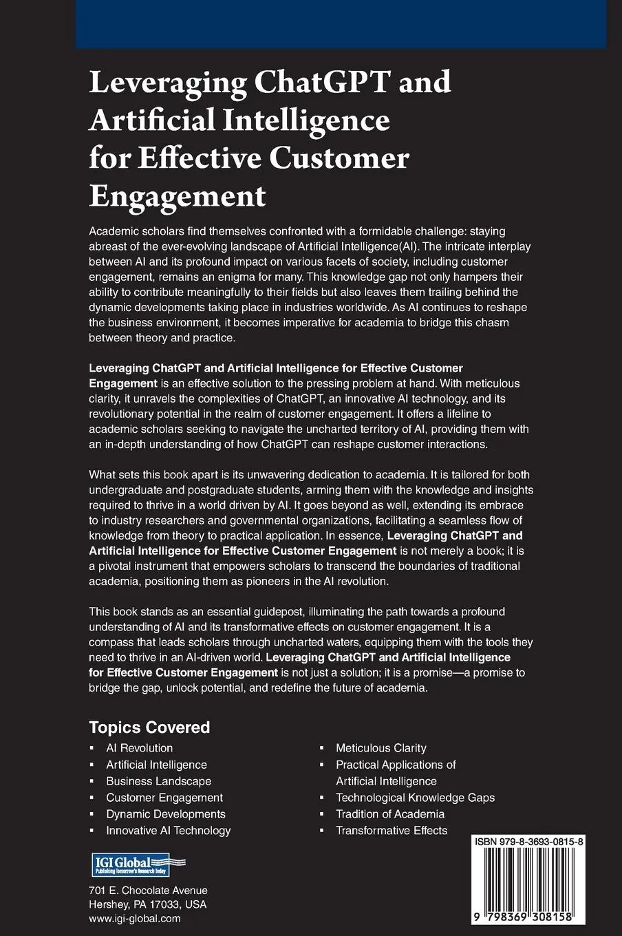 Rückseite: 9798369308158 | Leveraging ChatGPT and Artificial Intelligence for Effective...