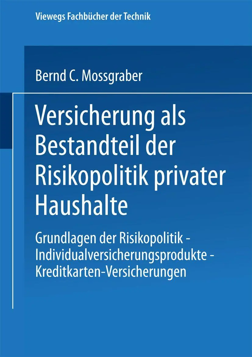 Cover: 9783409188258 | Versicherung als Bestandteil der Risikopolitik privater Haushalte