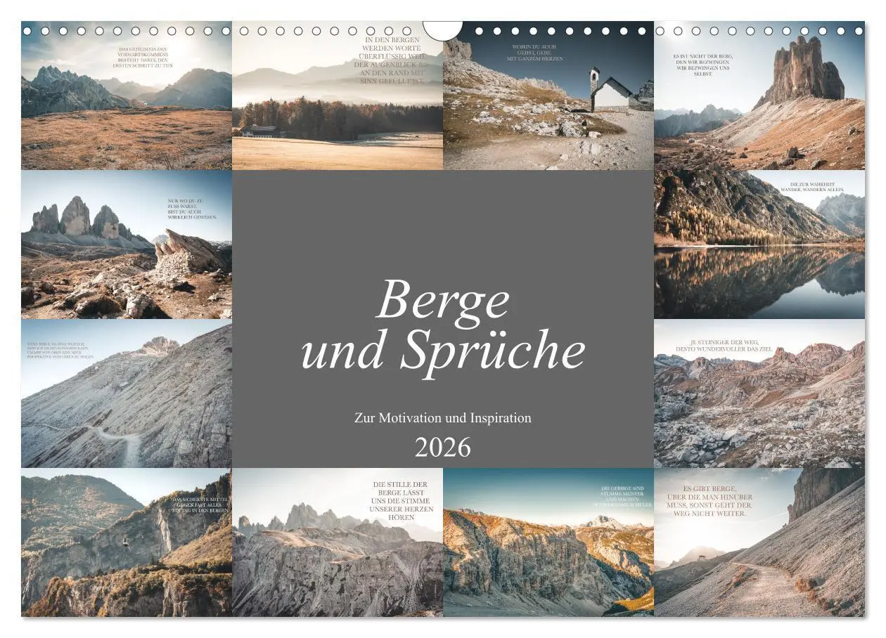 Cover: 9783457608258 | Berge und Sprüche zur Motivation und Inspiration (Wandkalender 2026...