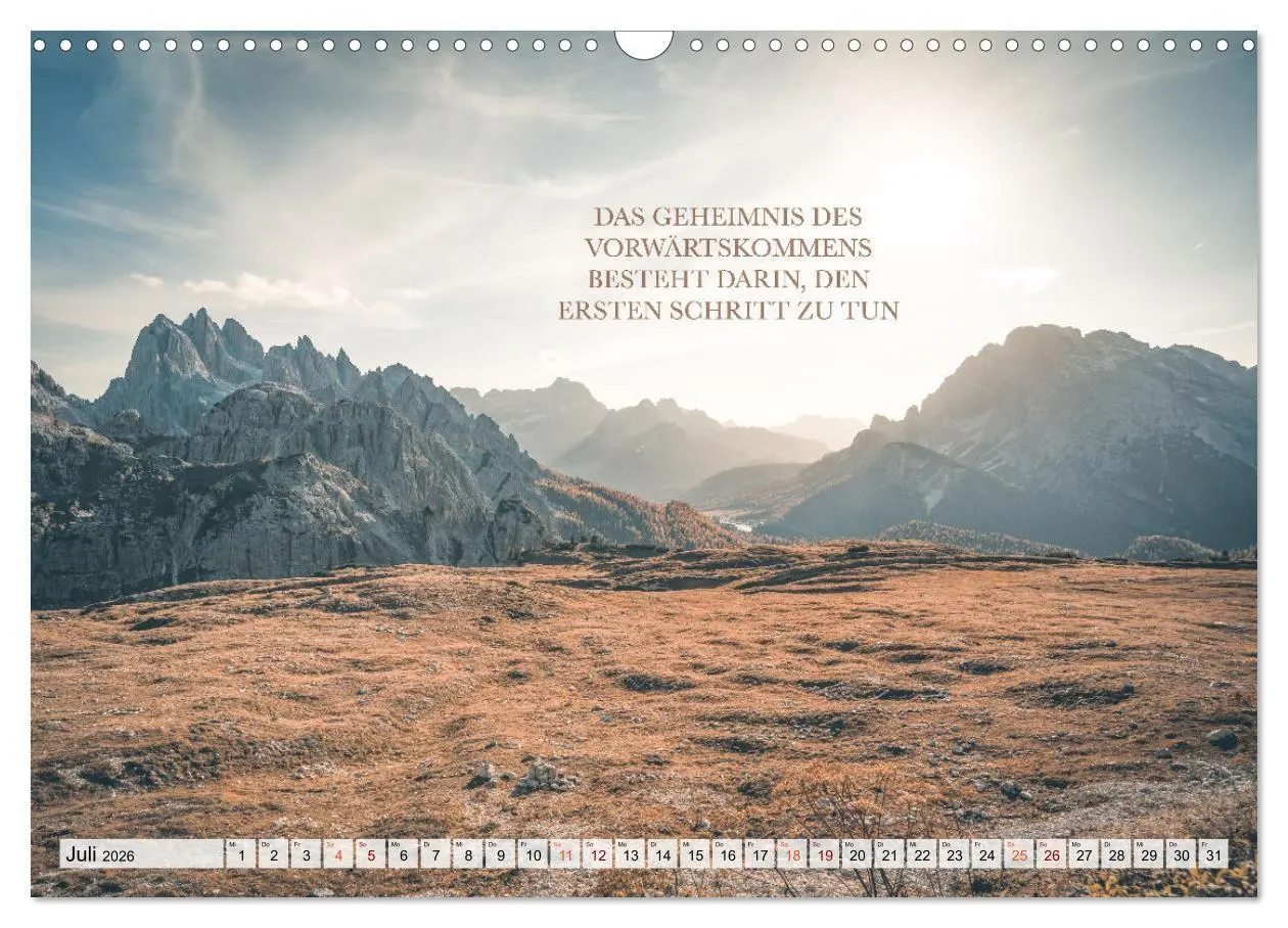 Bild: 9783457608258 | Berge und Sprüche zur Motivation und Inspiration (Wandkalender 2026...