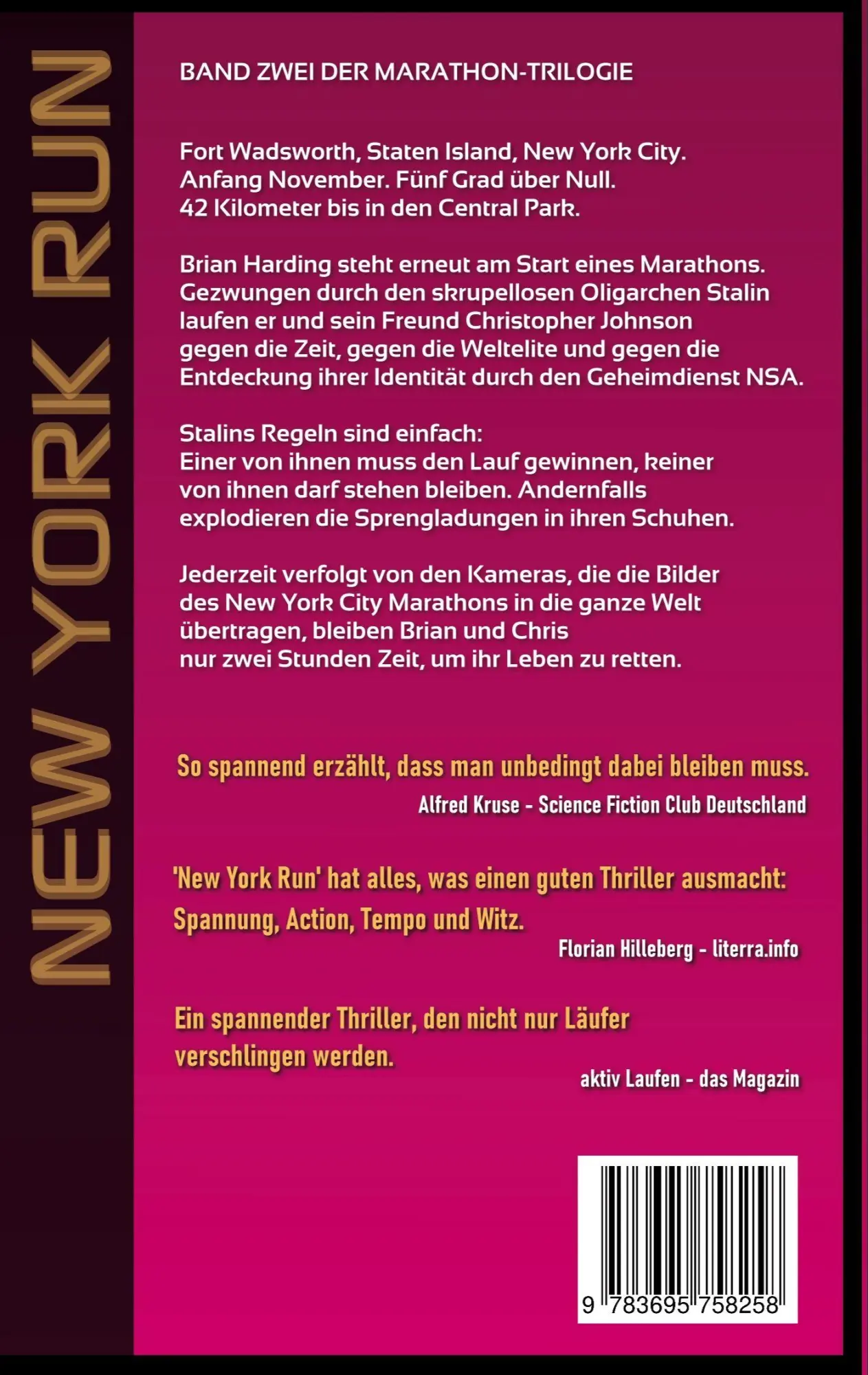 Rückseite: 9783695758258 | New York Run | Band 2 der Marathon-Thriller-Trilogie | Frank Lauenroth