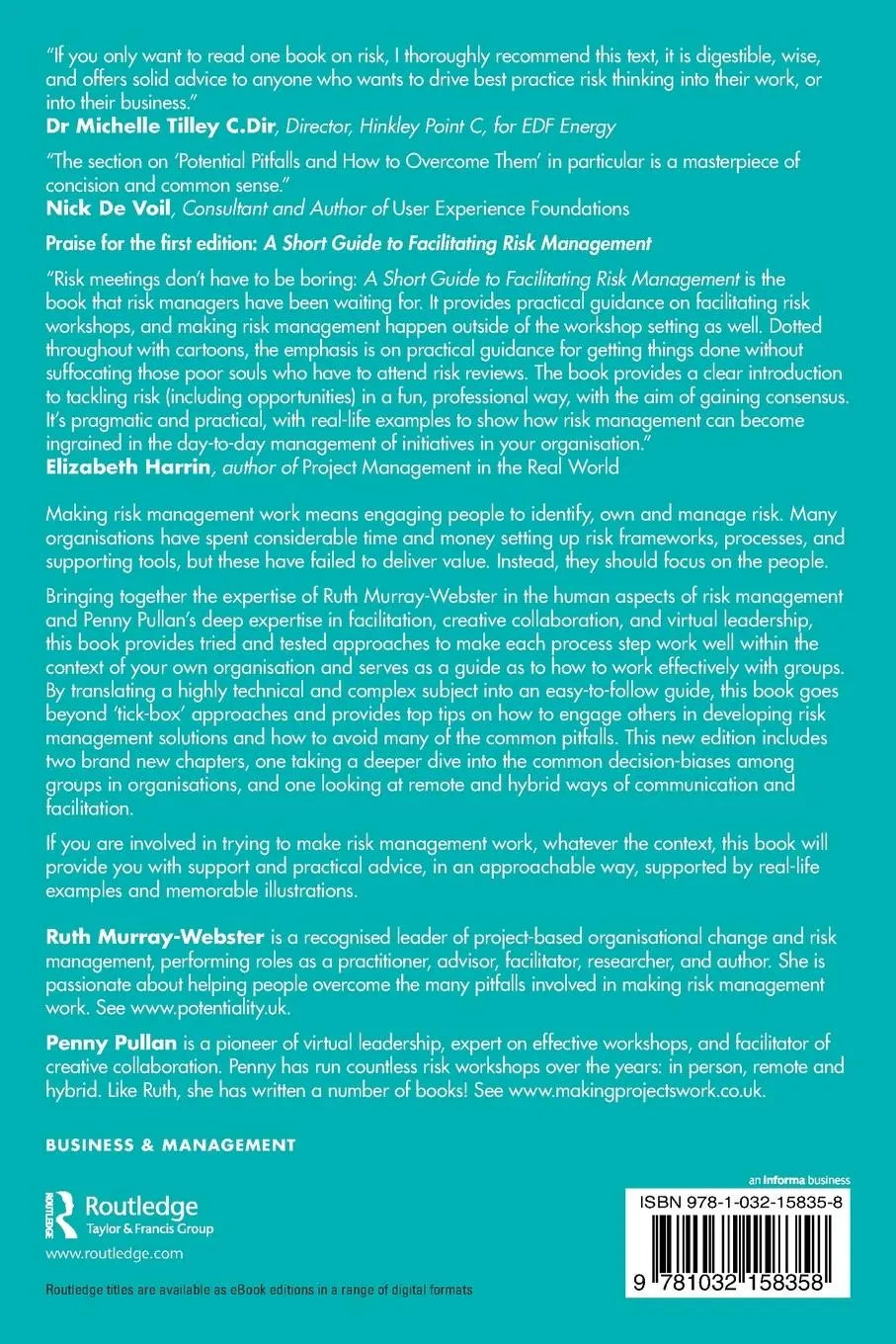 Rückseite: 9781032158358 | Making Risk Management Work | Ruth Murray-Webster (u. a.) | Buch