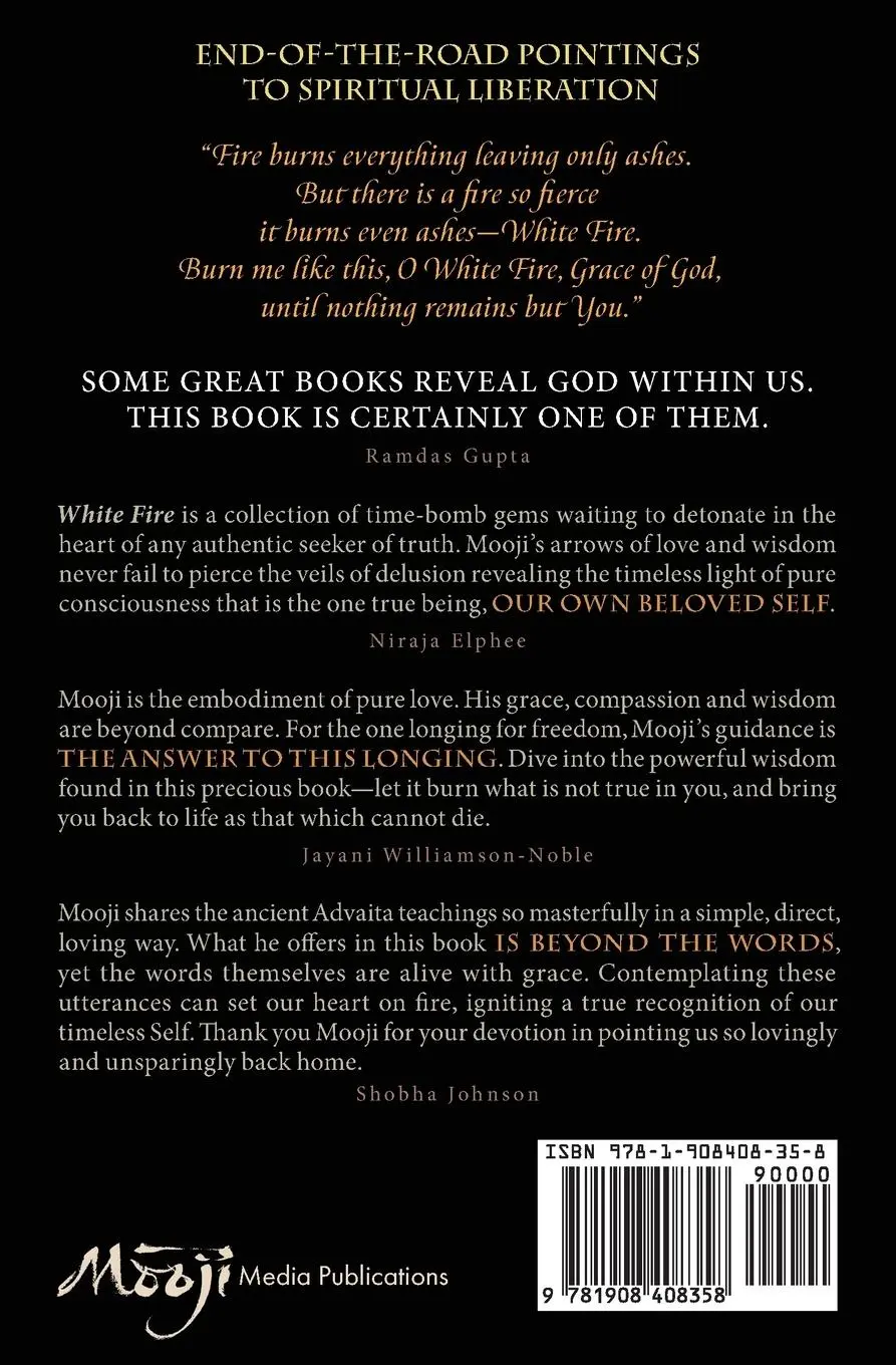 Rückseite: 9781908408358 | White Fire (2ND EDITION) | Mooji | Taschenbuch | Englisch | 2020