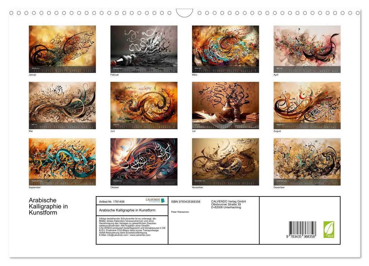 Bild: 9783435368358 | Arabische Kalligraphie in Kunstform (Wandkalender 2025 DIN A3...