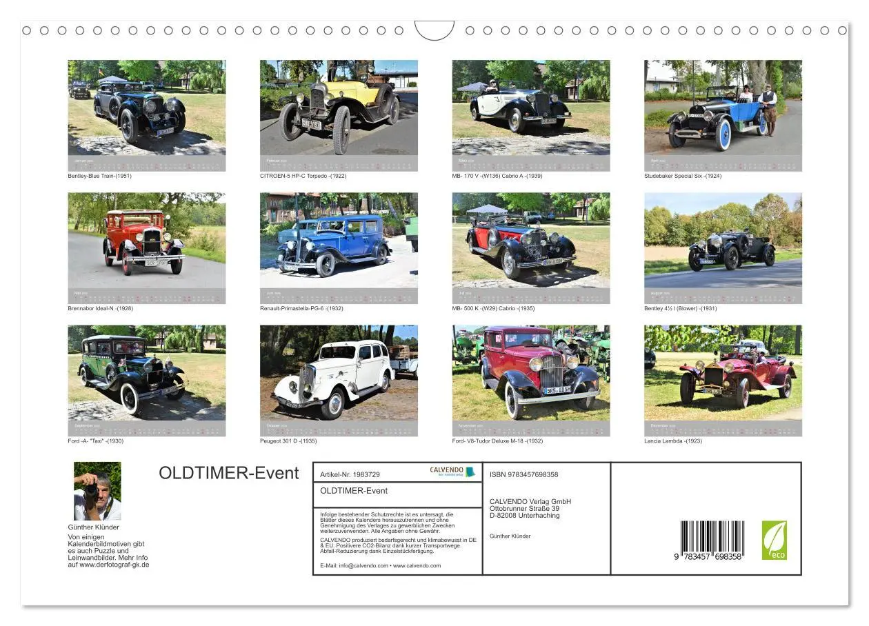 Bild: 9783457698358 | OLDTIMER-Event (Wandkalender 2026 DIN A3 quer), CALVENDO...