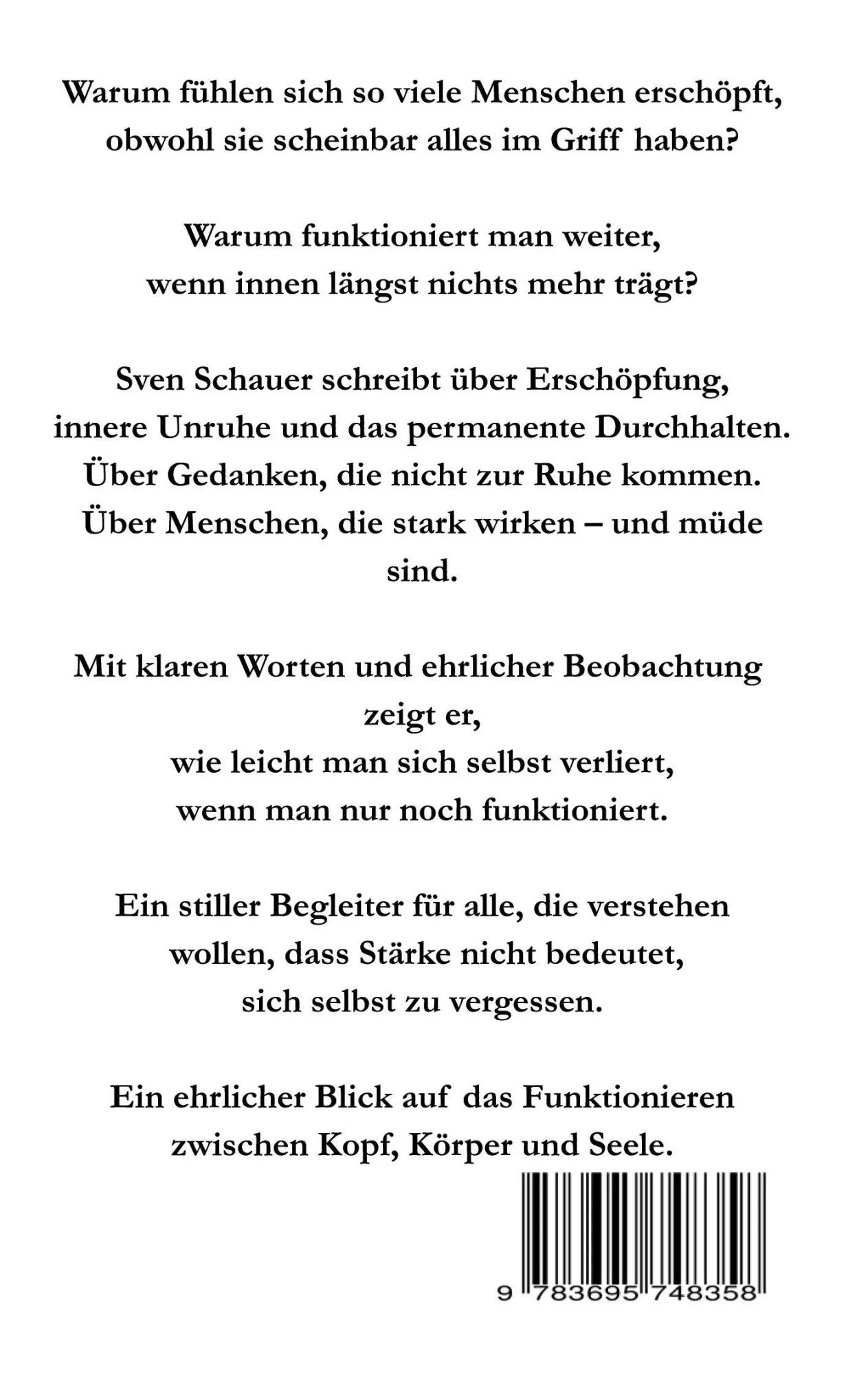 Rückseite: 9783695748358 | Seelenölwechsel | Sven Schauer | Taschenbuch | 48 S. | Deutsch | 2026