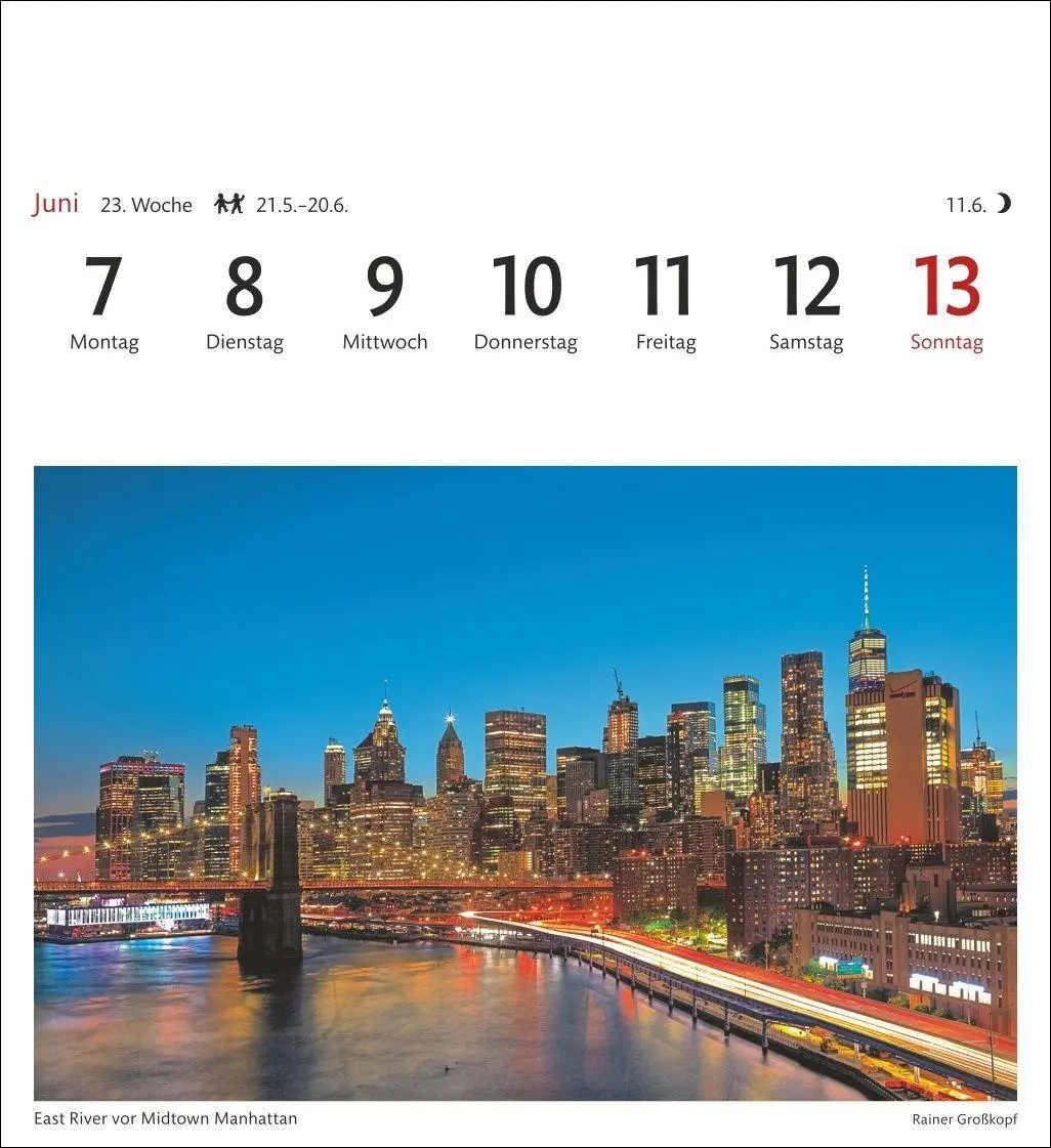Bild: 9783840038358 | New York Sehnsuchtskalender 2027 - Wochenkalender mit 53 Postkarten