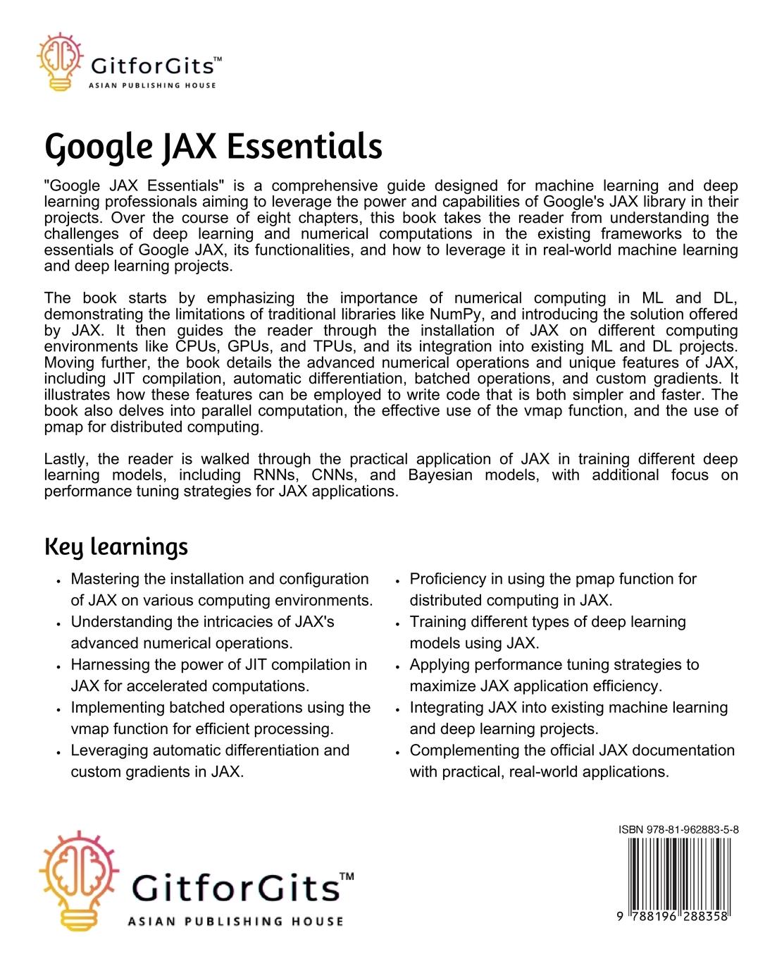 Rückseite: 9788196288358 | Google JAX Essentials | Mei Wong | Taschenbuch | Englisch | 2023