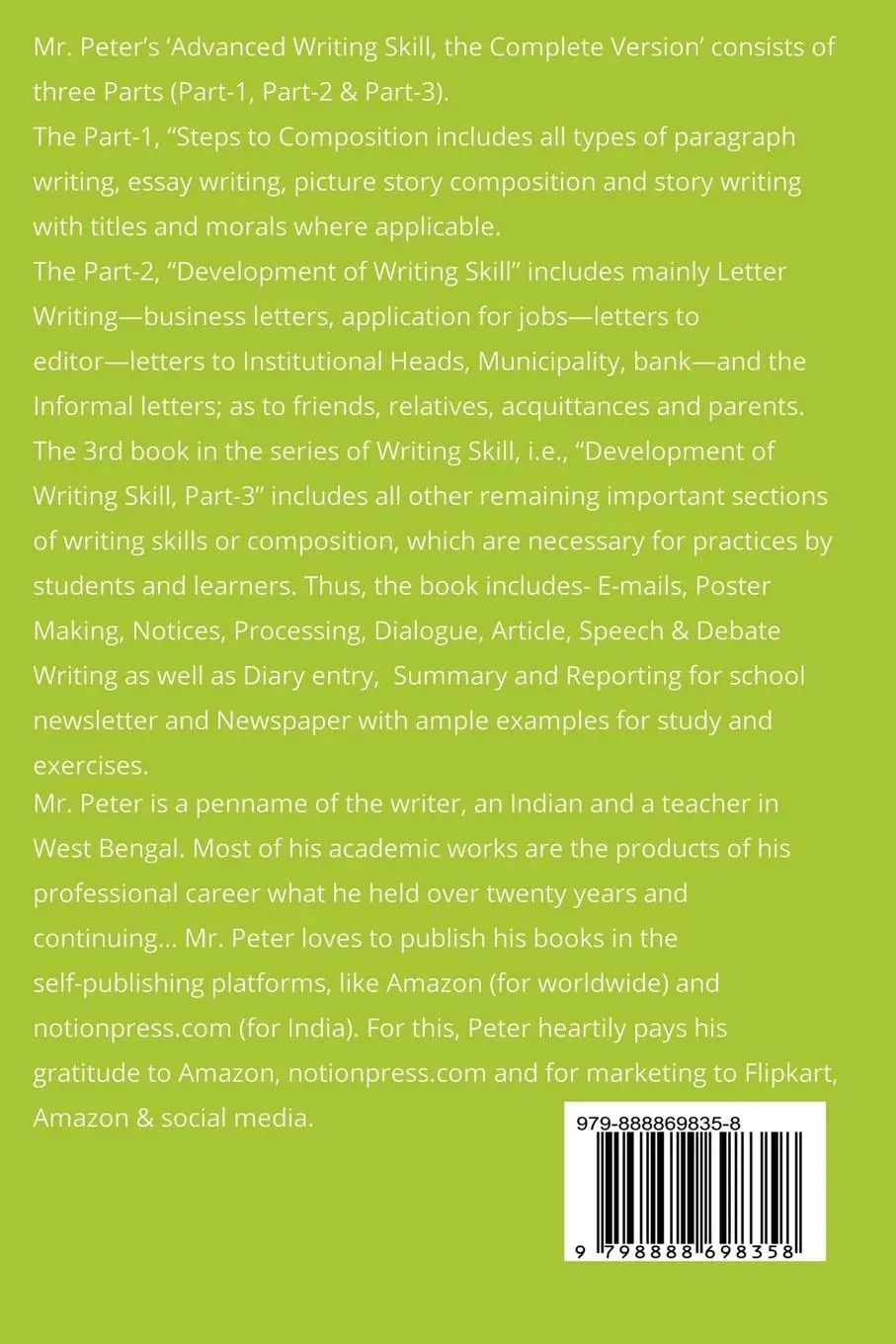 Rückseite: 9798888698358 | A Book of Advanced Writing Skill, the Complete Version (incl...