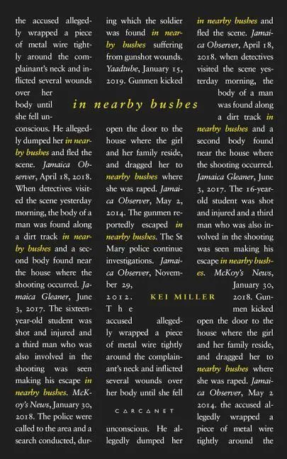 Cover: 9781784108458 | In Nearby Bushes | Kei Miller | Taschenbuch | Kartoniert / Broschiert