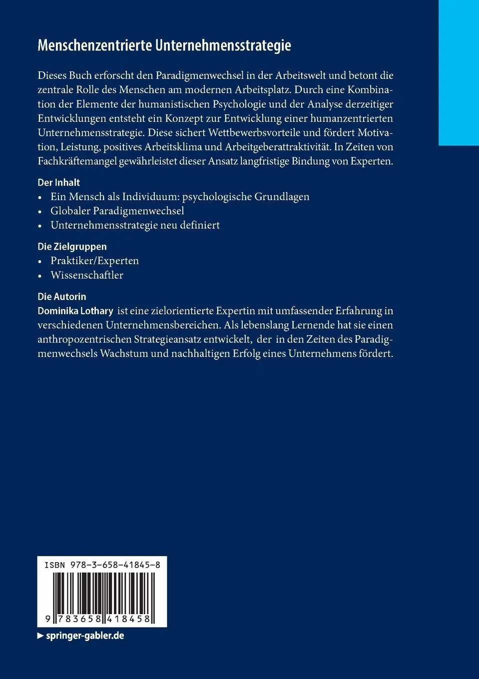 Rückseite: 9783658418458 | Menschenzentrierte Unternehmensstrategie | Dominika Lothary | Buch | x