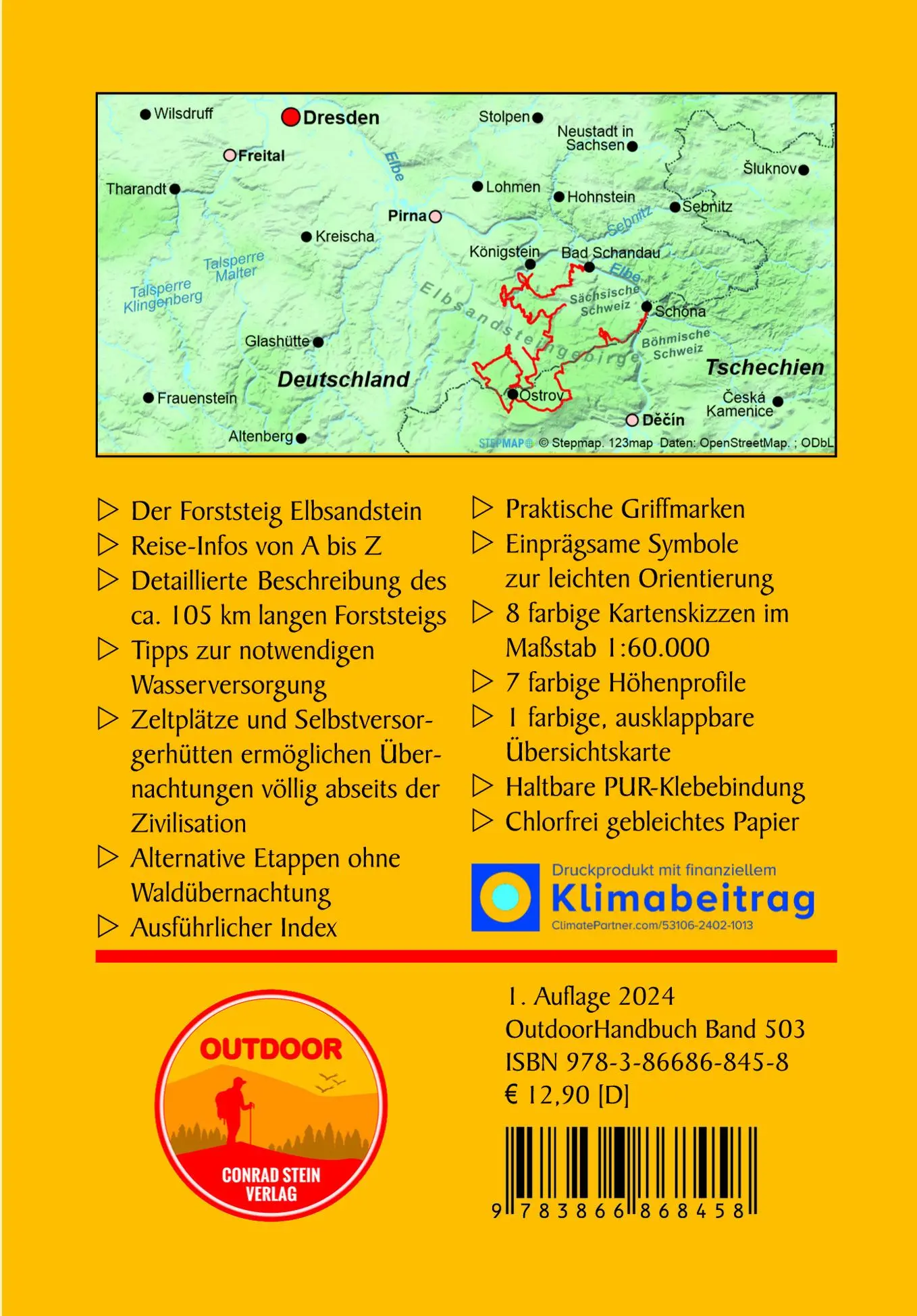 Rückseite: 9783866868458 | Forststeig Elbsandstein | von Schöna nach Bad Schandau | Julian Gick