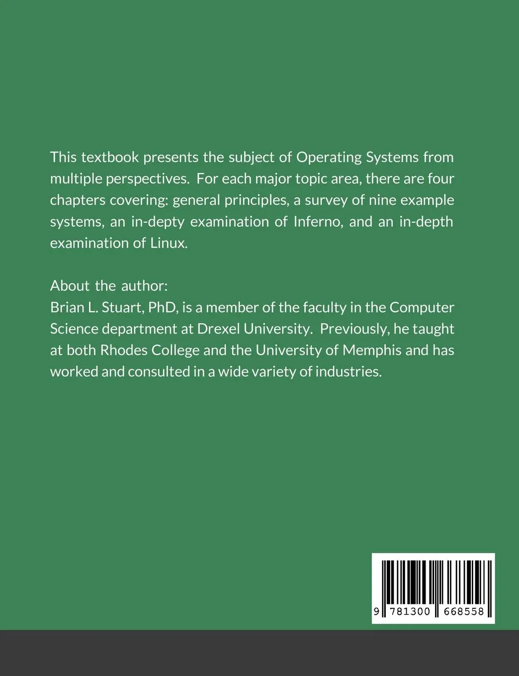 Rückseite: 9781300668558 | Principles of Operating Systems | Design and Applications | Stuart