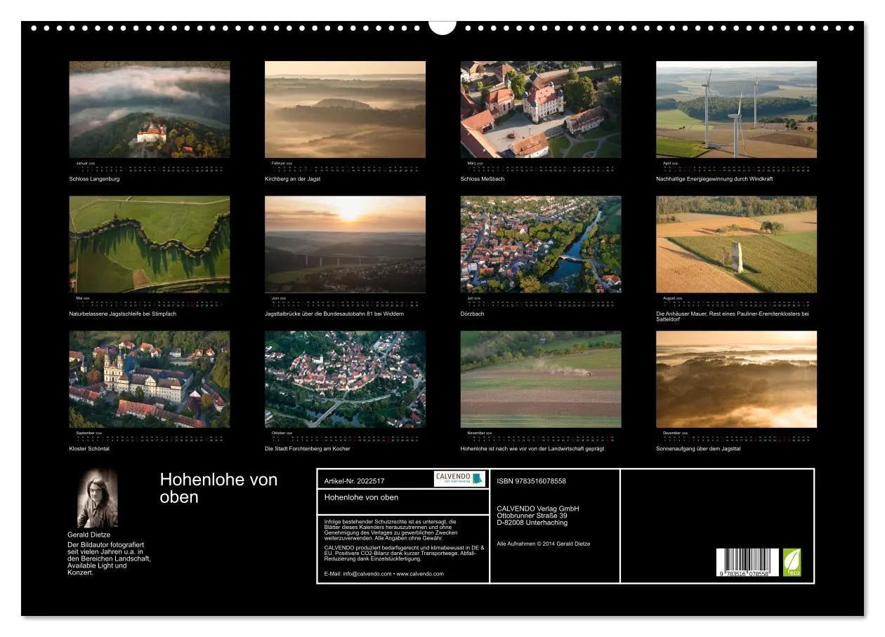 Bild: 9783516078558 | Hohenlohe von oben (Wandkalender 2026 DIN A2 quer), CALVENDO...