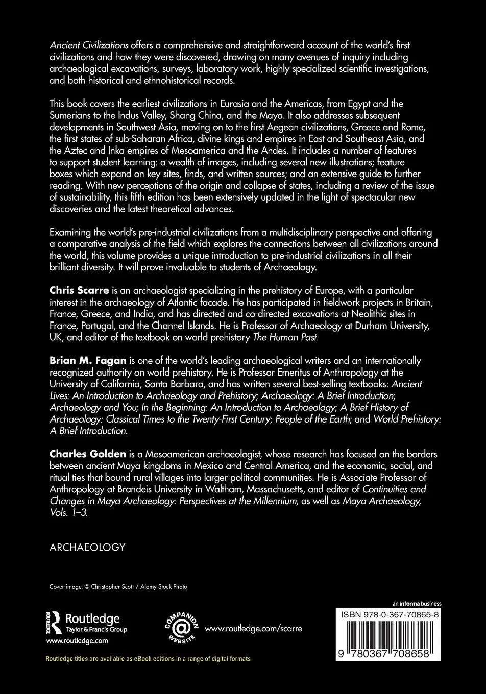 Rückseite: 9780367708658 | Ancient Civilizations | Chris Scarre (u. a.) | Taschenbuch | Englisch