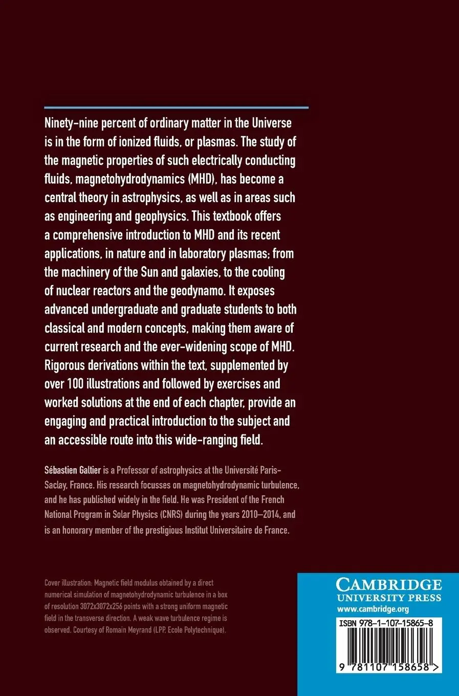 Rückseite: 9781107158658 | Introduction to Modern Magnetohydrodynamics | Sébastien Galtier | Buch