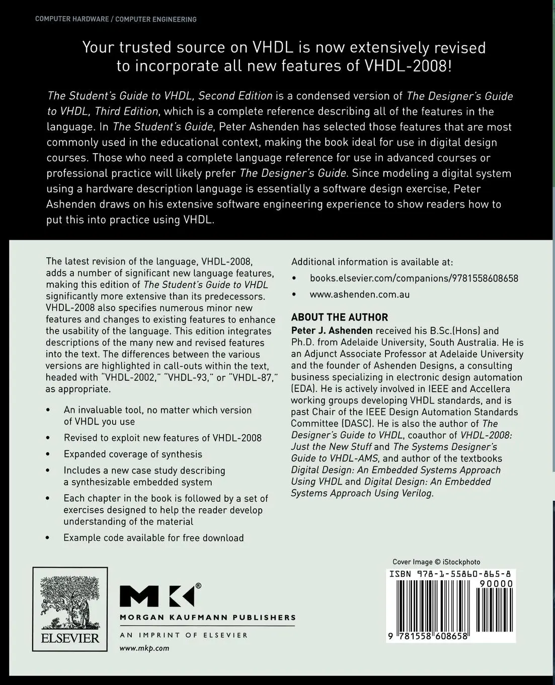 Rückseite: 9781558608658 | The Student's Guide to VHDL | Peter J. Ashenden | Taschenbuch | 2008