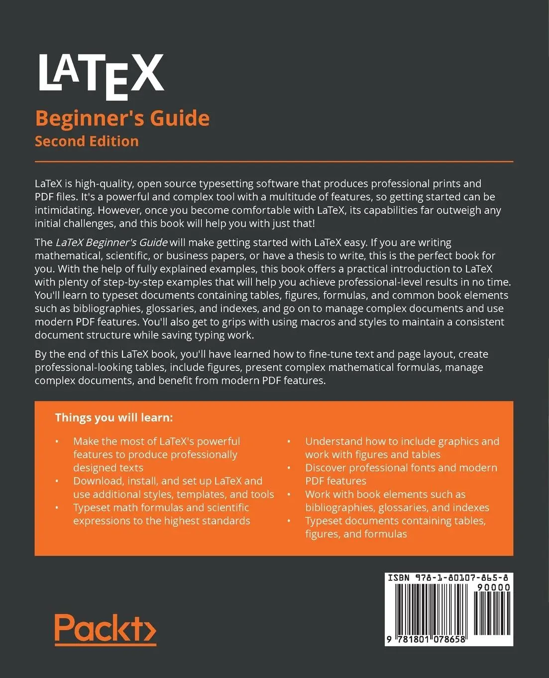 Rückseite: 9781801078658 | LaTeX Beginner's Guide - Second Edition | Stefan Kottwitz | Buch